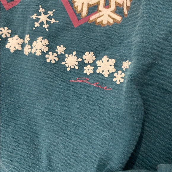 Vintage Holiday Sweatshirt M Winter Snowflake 90s - Picture 3 of 8